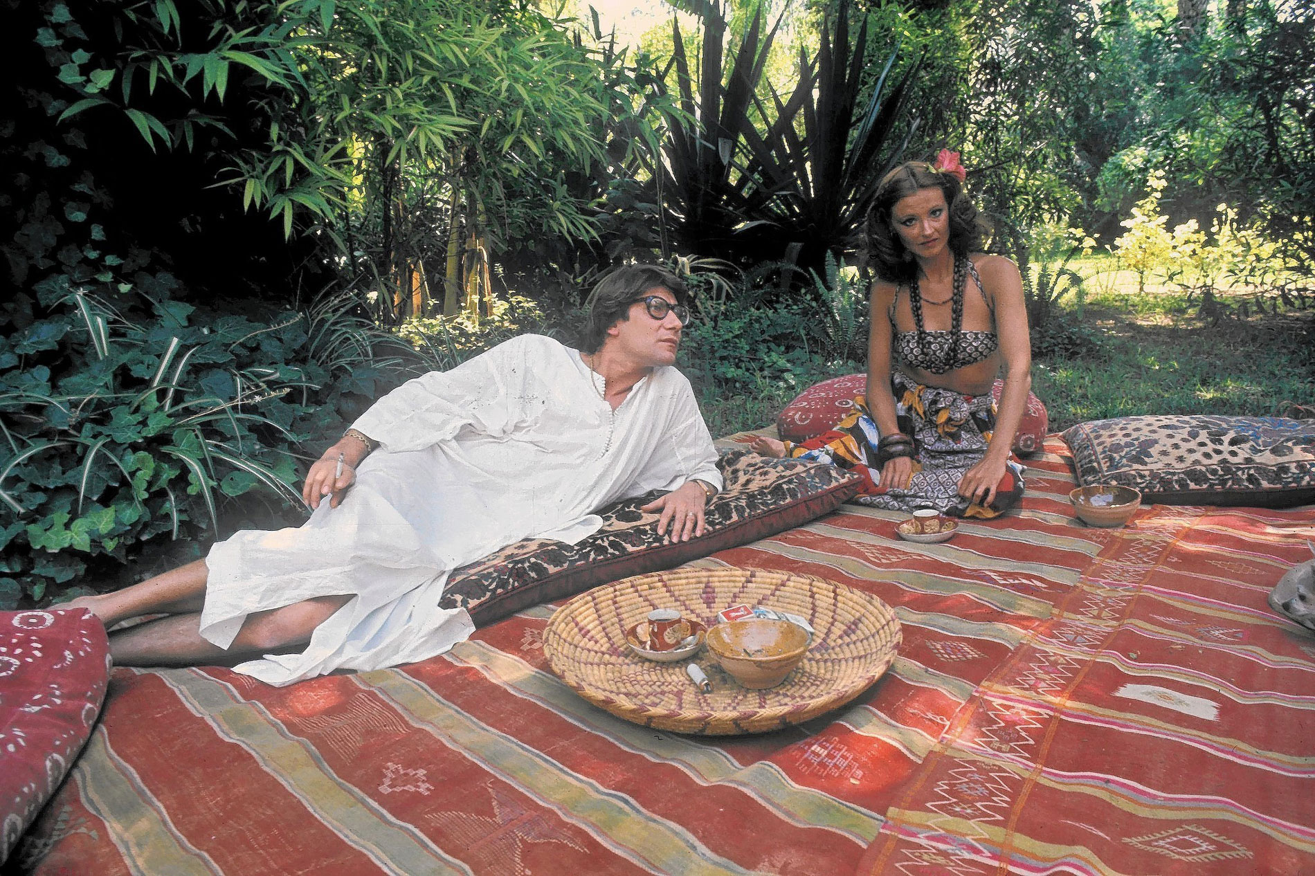 Fashion designer Yves Saint Laurent in Morocco - Google Images; "Yves St Laurent" by Pierre Berge (Fondation Pierre Berge)