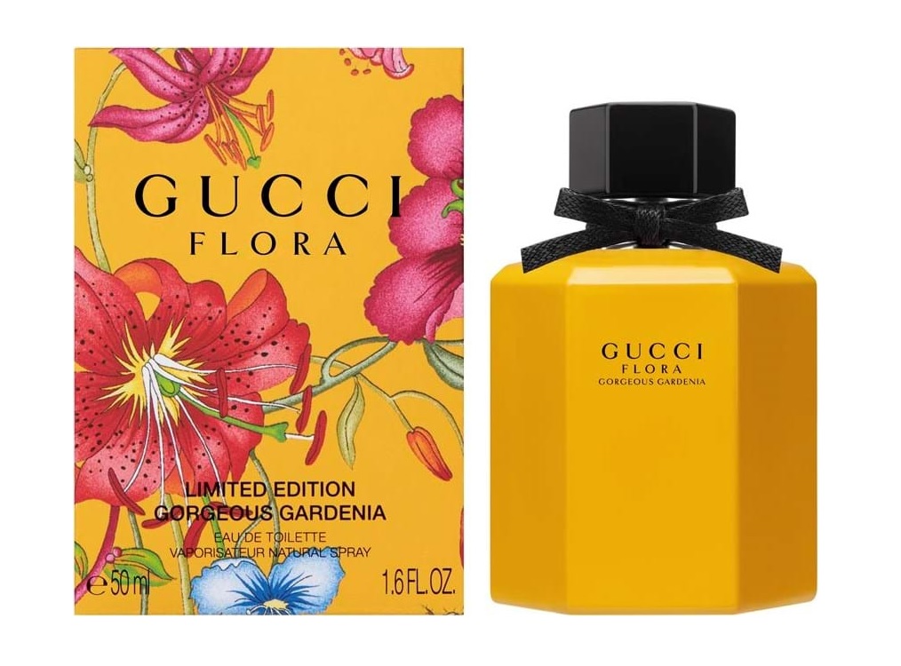 Flora by Gucci Gorgeous Gardenia flacon and box