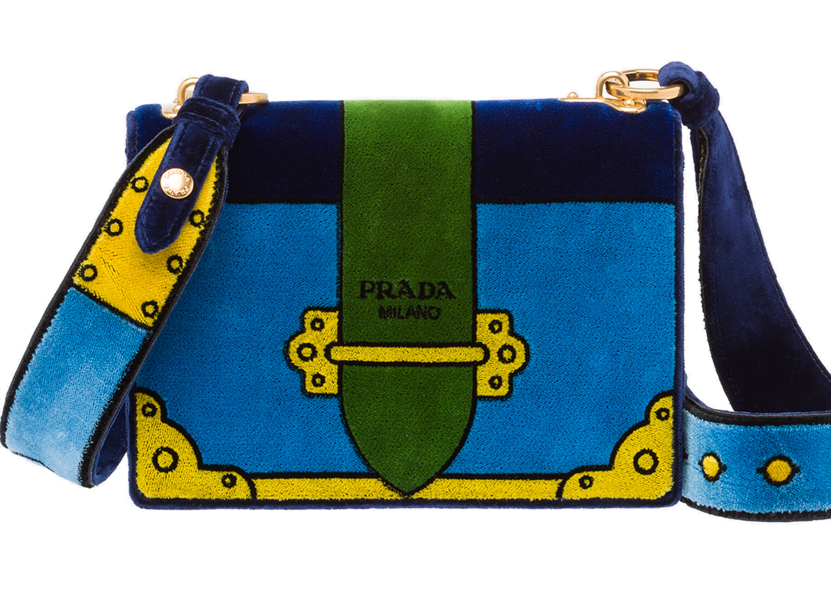 prada velvet handbag