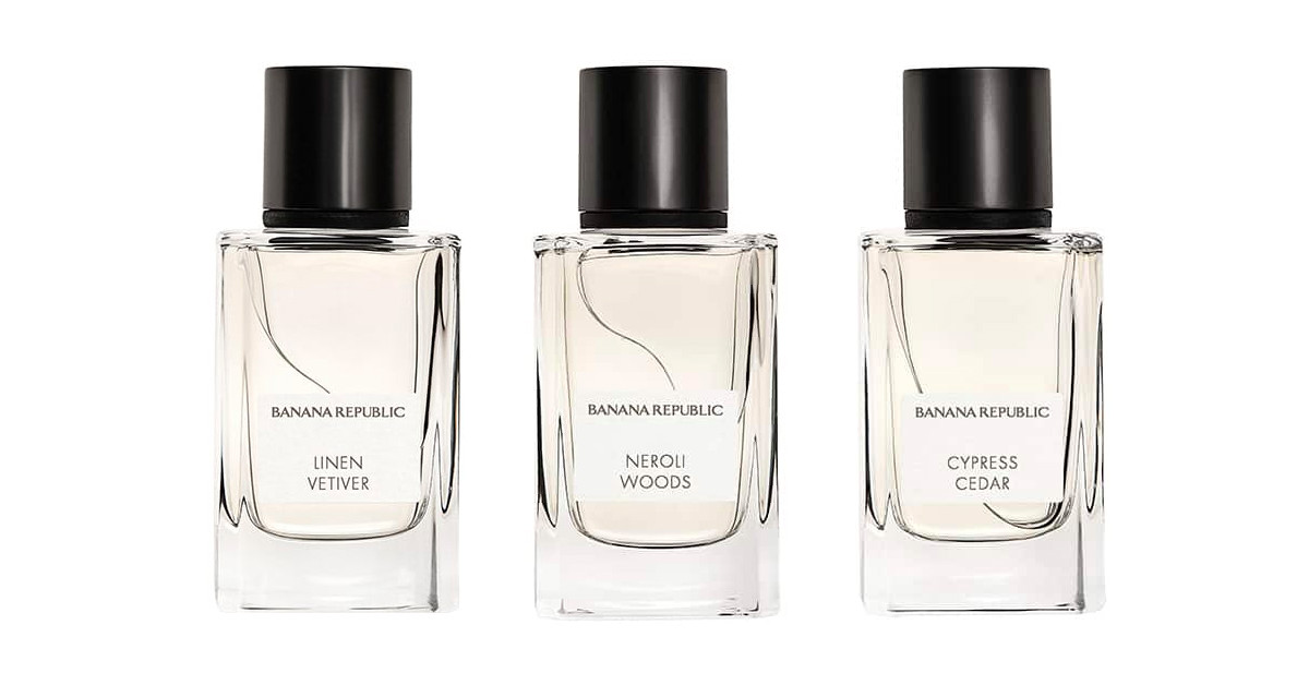 Tre Nuove Fragranze da Banana Republic Neroli Woods, Linen Vetiver, Cypress Cedar Nuove Fragranze